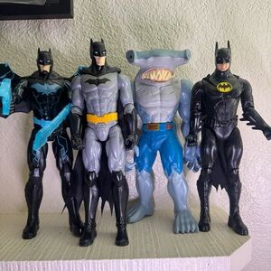 DC Comics Lot Of 4 Action Figures Batman Shark King Bat-tech